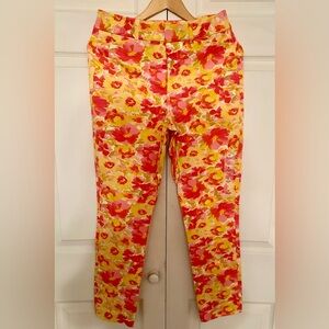 Old Navy Floral Skinny Pants in Yellow & Pink